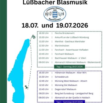 18./19.7.: die 2. Lüßbach-Wanderung der Lüßbacher Blasmusik