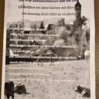 22.7.: Grillfest in Allmannshausen