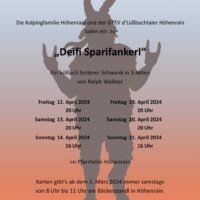 12.-21.4.: "Deifi Sparifankerl" im Pfarrheim Höhenrain