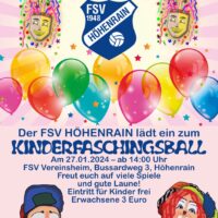 27.1.: Kinderfasching beim FSV Höhenrain