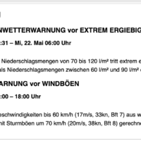 Unwetterwarnung für den Landkreis Starnberg