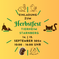 14./15.9.: Herbstfest im Starnberger Tierheim