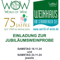 16.11./23.11.: Jubiläumsweinprobe bei World of Wine