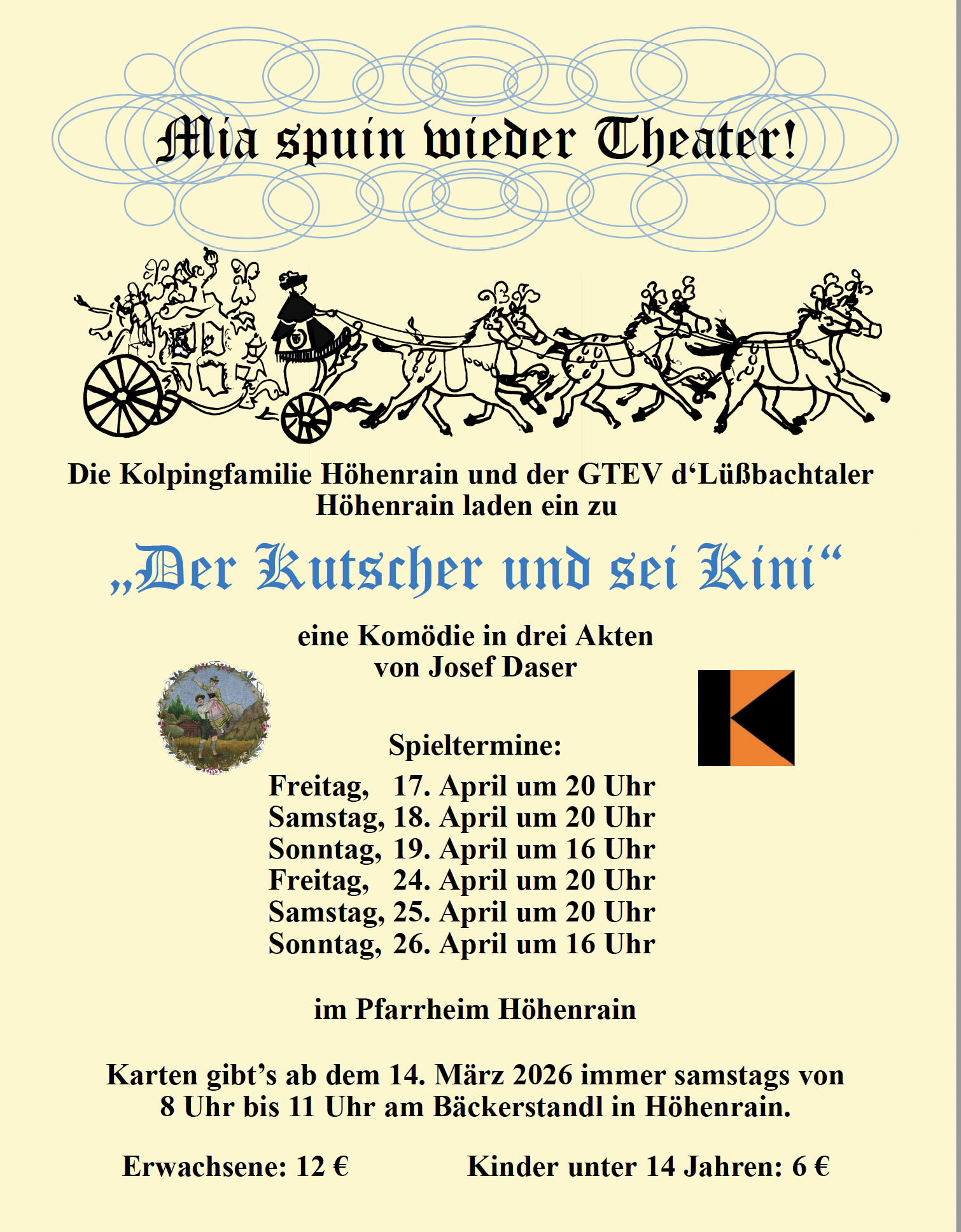 Ab 17.4.: Theater in Höhenrain