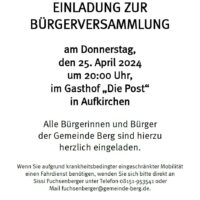 25.4.: Bürgerversammlung
