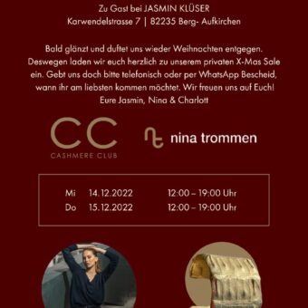 14./15.12. X-Mas Sale bei Jasmin Klüser in Aufkirchen