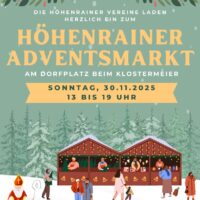 30.11.: Höhenrainer Adventsmarkt 30.11.: Höhenrainer Adventsmarkt