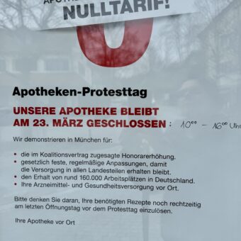 23.3.: Rosenapotheke geschlossen