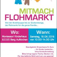 Montessoris Mitmachflohmarkt am 18.06. in Aufkirchen