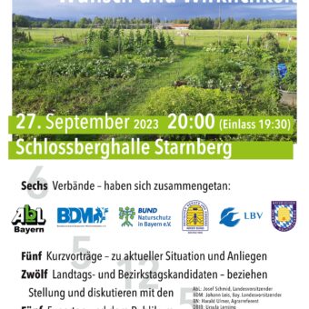 27.9.: Podiumsdiskussion zur Agrarpolitik in der Schlossberghalle