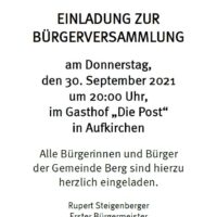 Save the date: Bürgerversammlung in Berg