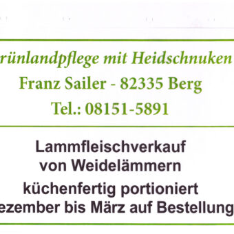 Kleinanzeige: Grünlandpflege und Lammfleisch