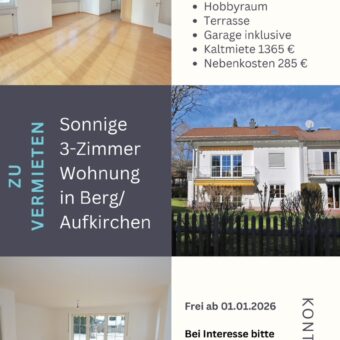 Wohnung in Aufkirchen zu vermieten