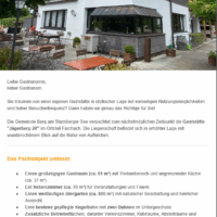 Gaststätte zu verpachten